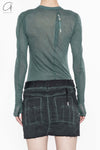 BORIS BIDJAN SABERI WLS1 series women's cotton cashmere long-sleeved T-shirt BBS-WLS1.MID FTT00001-HZ seaweed
